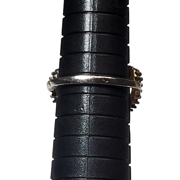 Silver Tone Antlers Ring Missing Cabochon Sz 7.5 - Picture 5 of 6